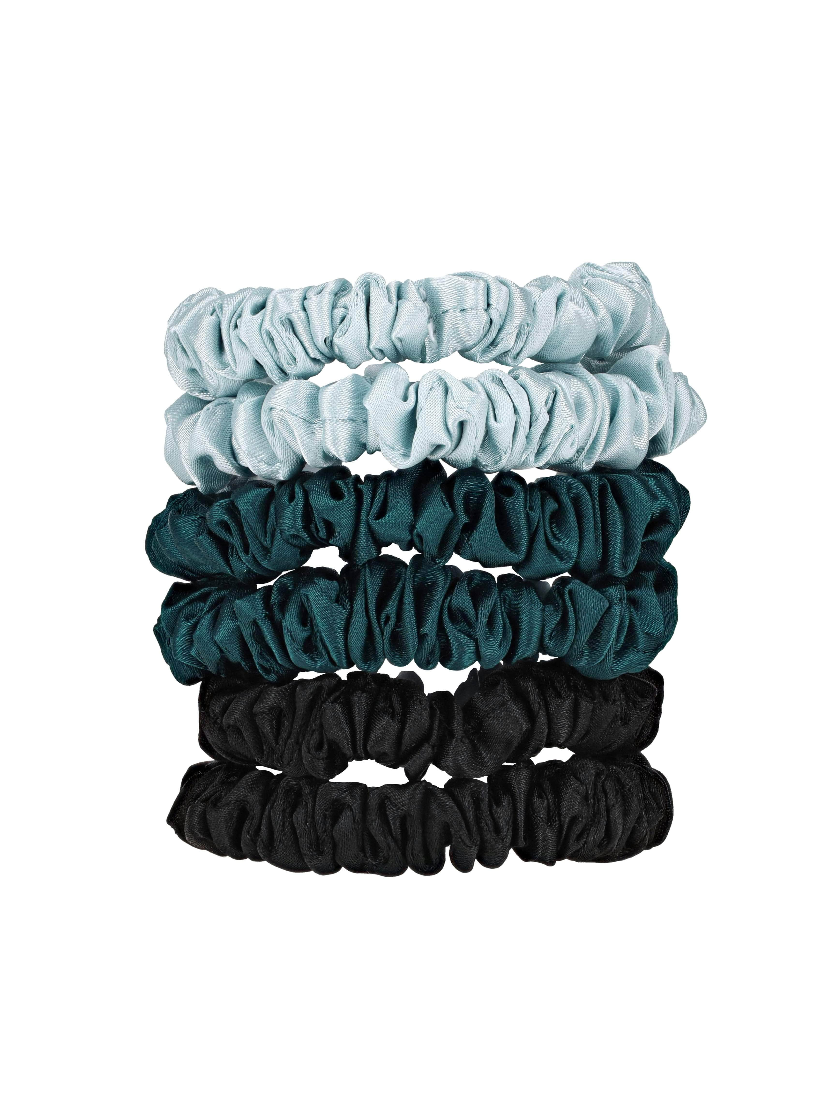 Silky Knots Hair Scrunchies 6 Pack - Marine